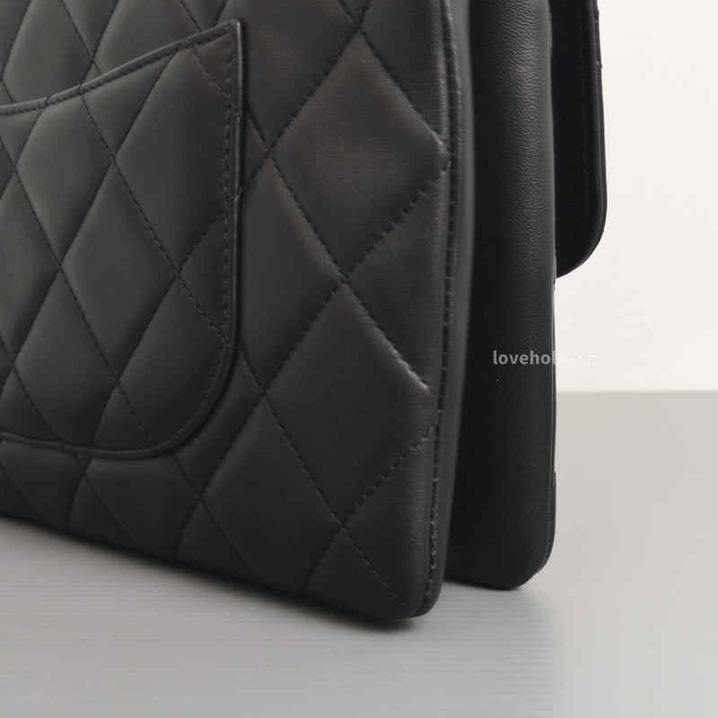 Chanel Trendy CC Flap Bag | Black Lambskin Light Gold Hardware-details