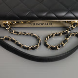 Chanel Trendy CC Flap Bag | Black Lambskin Light Gold Hardware-details