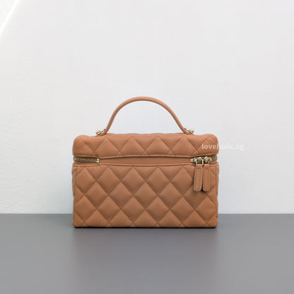 Chanel Top Handle Vanity On Chain LP | 25B Caramel Caviar Light Gold Hardware-back