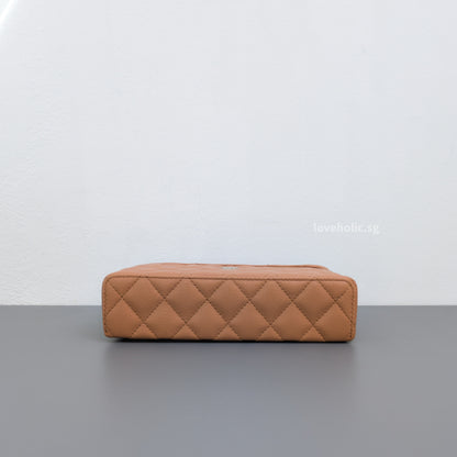 Chanel Top Handle Vanity On Chain LP | 25B Caramel Caviar Light Gold Hardware-details