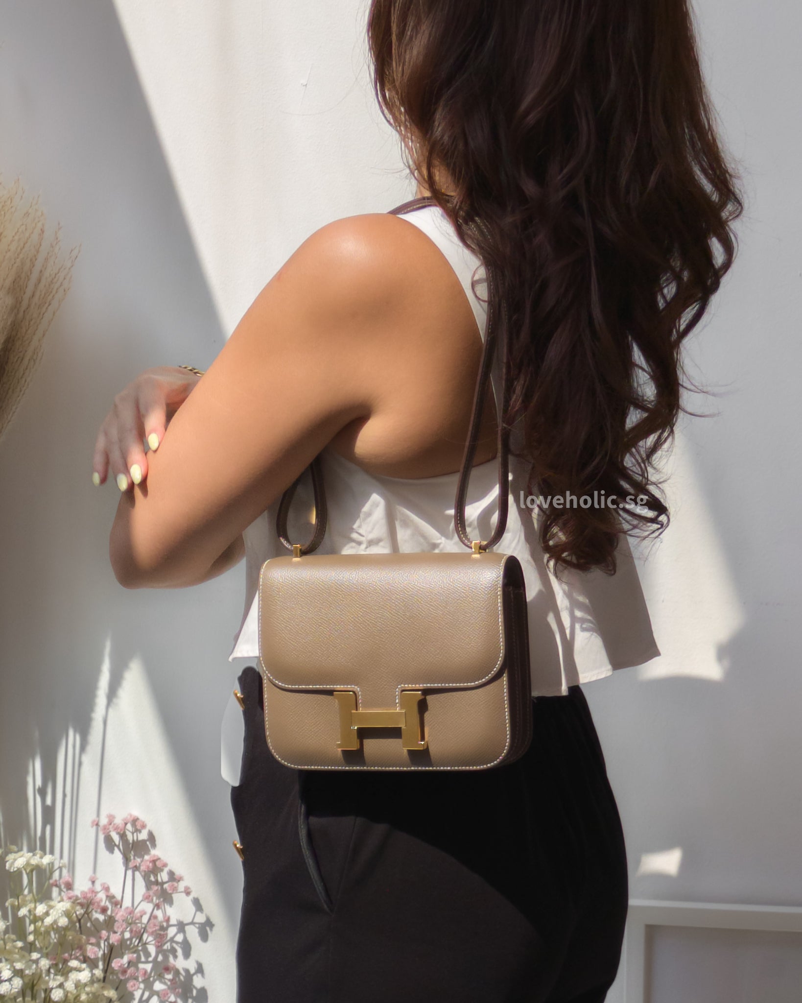 Hermes Constance Mini 18 | Etoupe Epsom Gold Hardware-model
