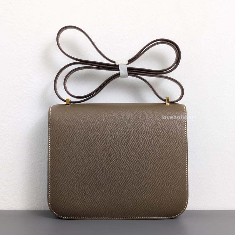 Hermes Constance Mini 18 | Etoupe Epsom Gold Hardware-back