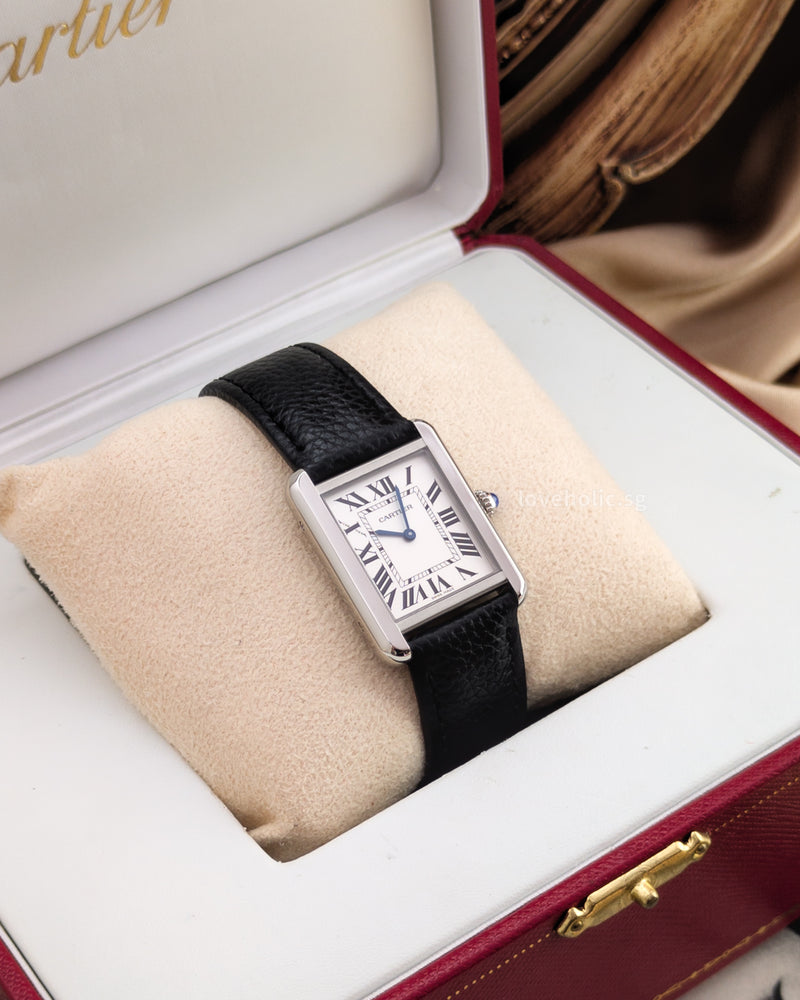 Cartier Tank Solo Small WSTA0030 | with leather strap -front