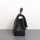 Chanel Mini Rectangle with Top Handle 21S Black Caviar Gold Hardware-details