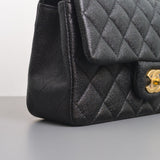 Chanel Mini Rectangle with Top Handle 21S Black Caviar Gold Hardware-details