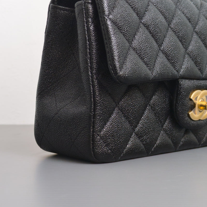 Chanel Mini Rectangle with Top Handle 21S Black Caviar Gold Hardware-details