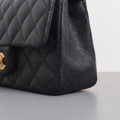 Chanel Mini Rectangle with Top Handle 21S Black Caviar Gold Hardware-details