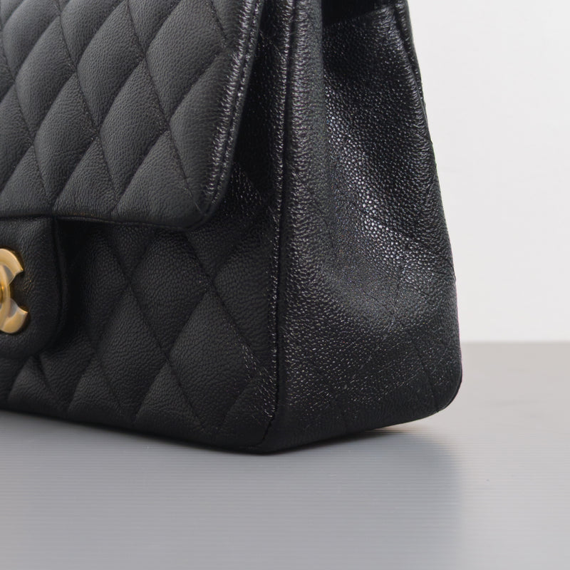 Chanel Mini Rectangle with Top Handle 21S Black Caviar Gold Hardware-details