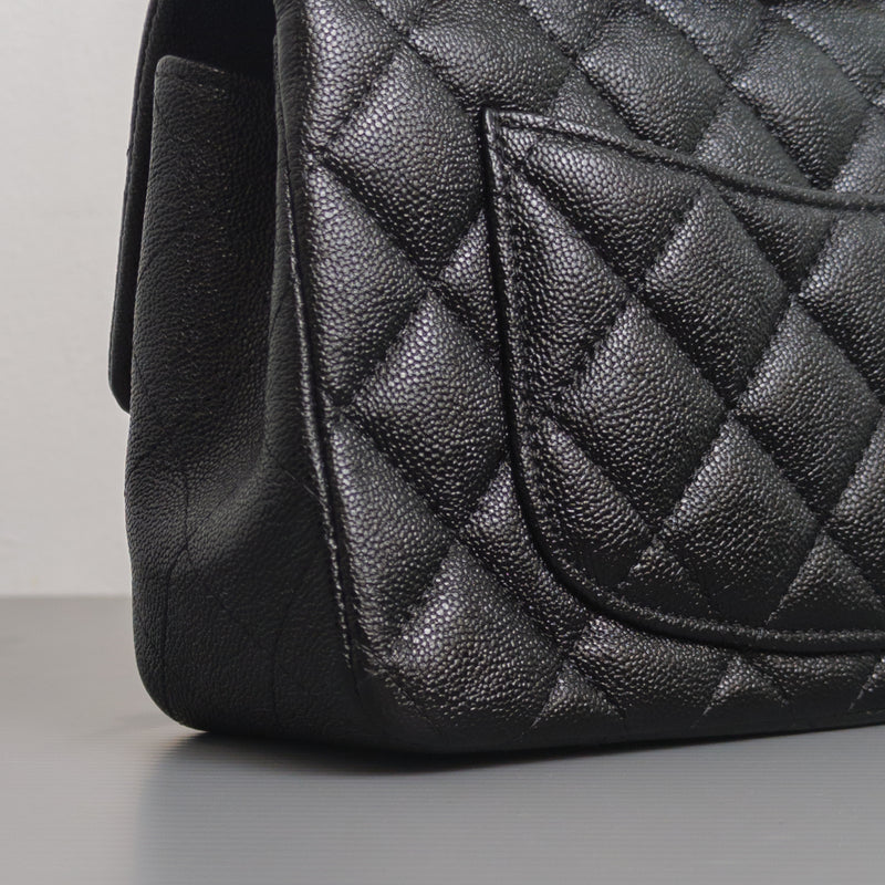 Chanel Mini Rectangle with Top Handle 21S Black Caviar Gold Hardware-details