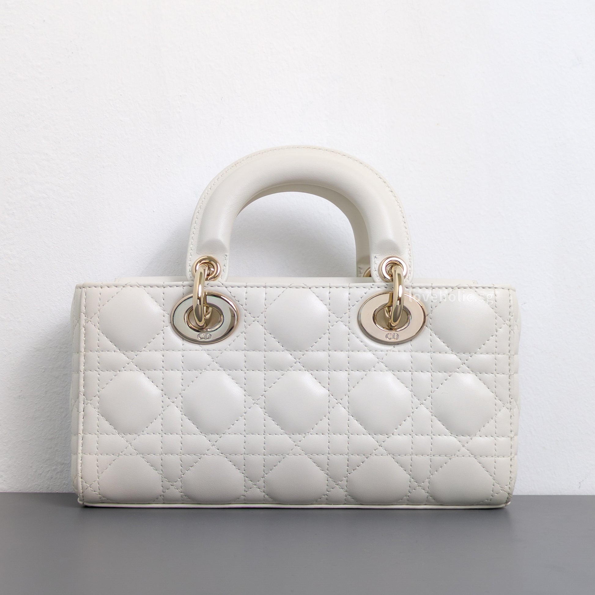 Dior Lady D-Joy Small | Latte Lambskin Light Gold Hardware-back