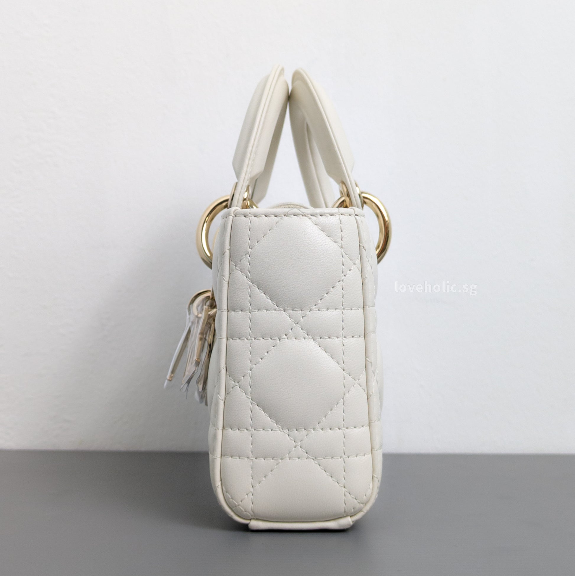 Dior Lady D-Joy Small | Latte Lambskin Light Gold Hardware-details