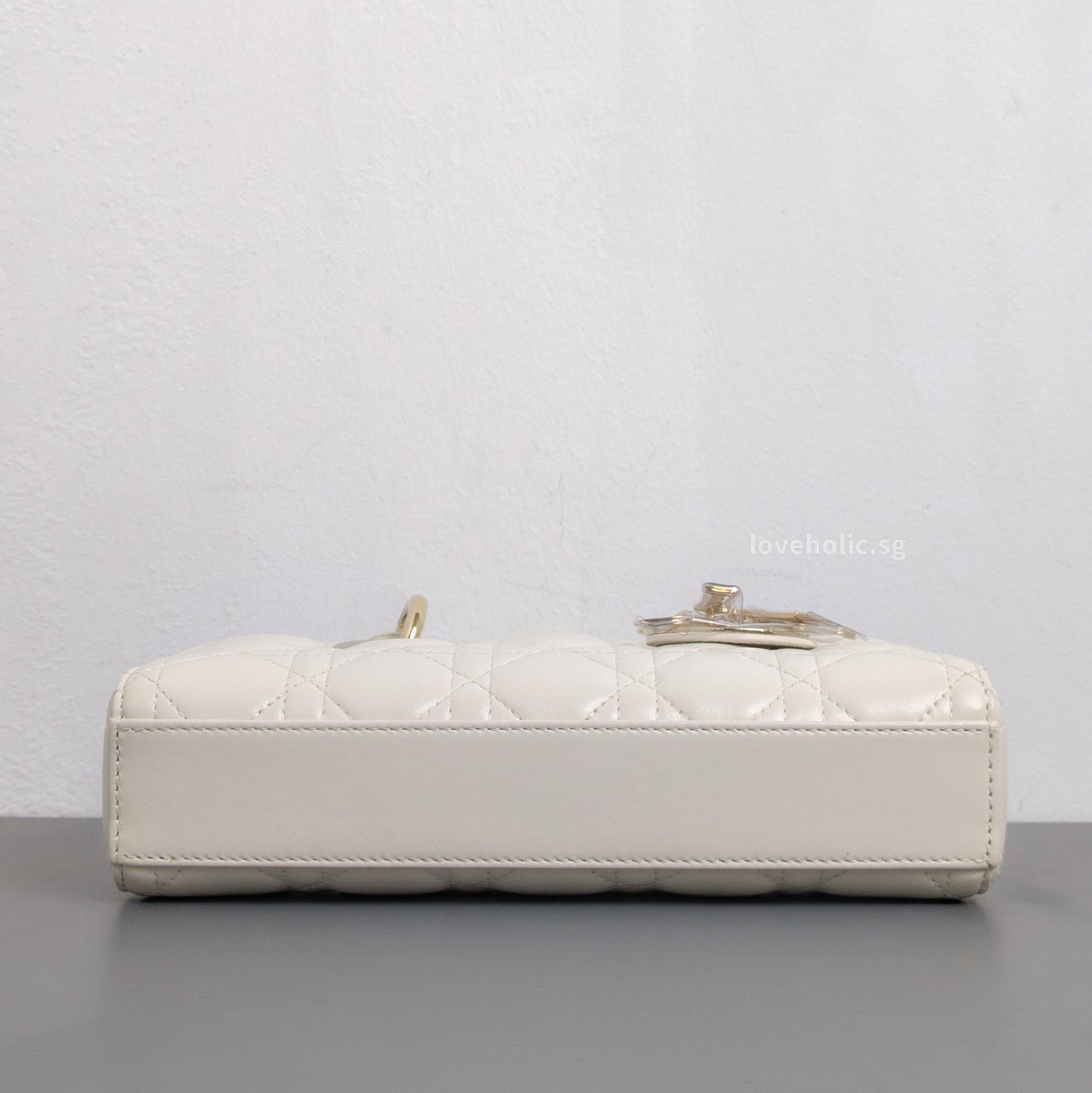 Dior Lady D-Joy Small | Latte Lambskin Light Gold Hardware-details