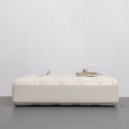 Dior Lady D-Joy Small | Latte Lambskin Light Gold Hardware-details