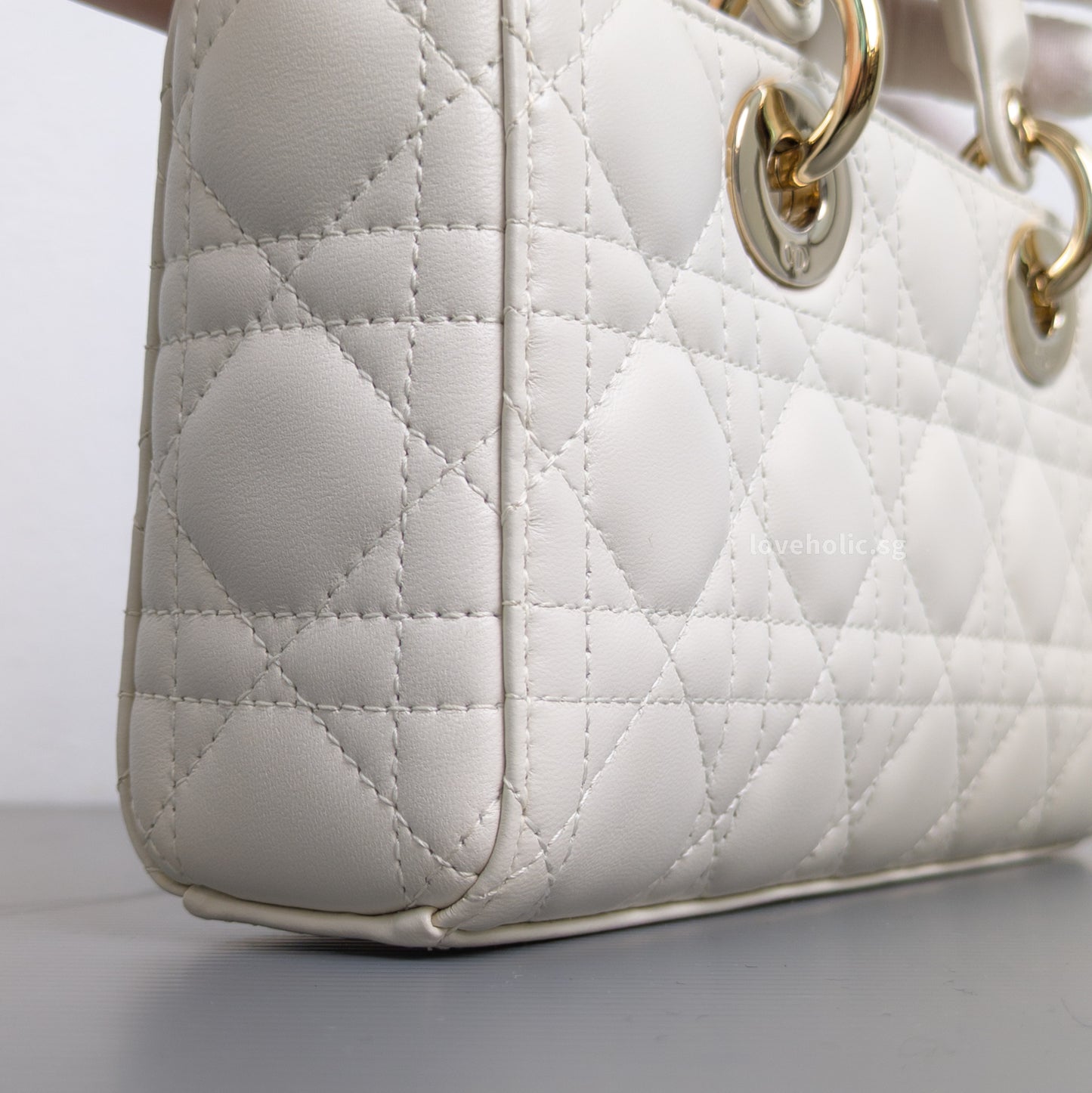 Dior Lady D-Joy Small | Latte Lambskin Light Gold Hardware-details