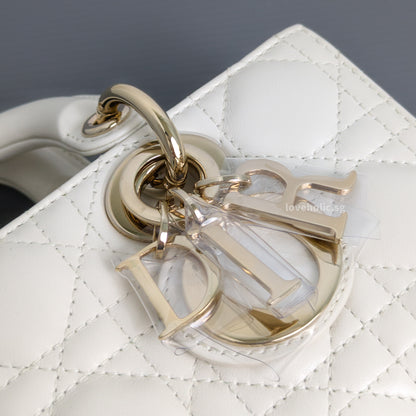 Dior Lady D-Joy Small | Latte Lambskin Light Gold Hardware-details
