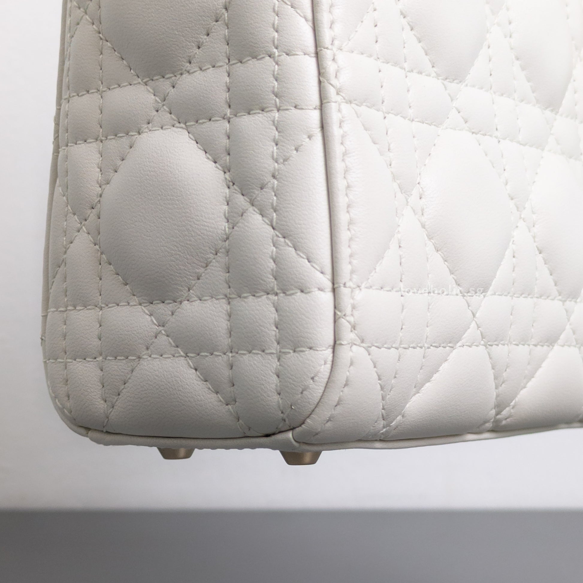 Dior Lady Dior Mini | Latte Lambskin Light Gold Hardware-details