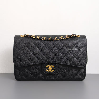 Chanel Classic Flap Jumbo | Black Caviar Gold Hardware-back
