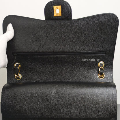 Chanel Classic Flap Jumbo | Black Caviar Gold Hardware-details