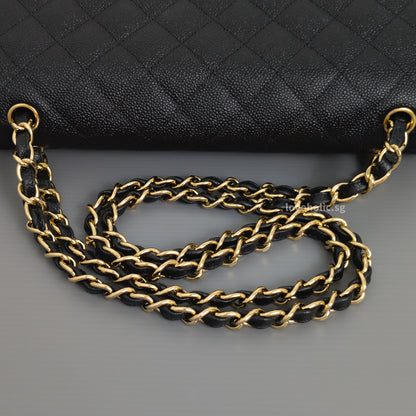 Chanel Classic Flap Jumbo | Black Caviar Gold Hardware-details