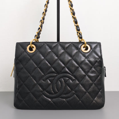 Chanel PTT Petite Timeless Tote Black Caviar Gold Hardware-front1