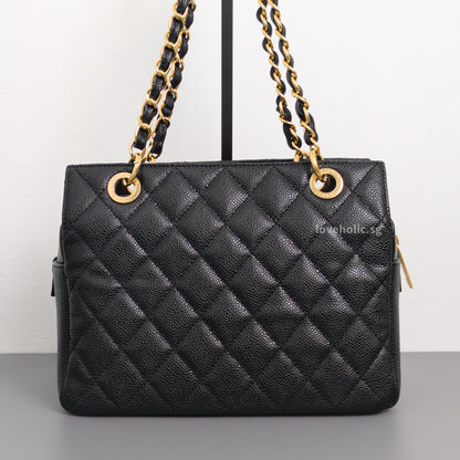 Chanel PTT Petite Timeless Tote Black Caviar Gold Hardware-back