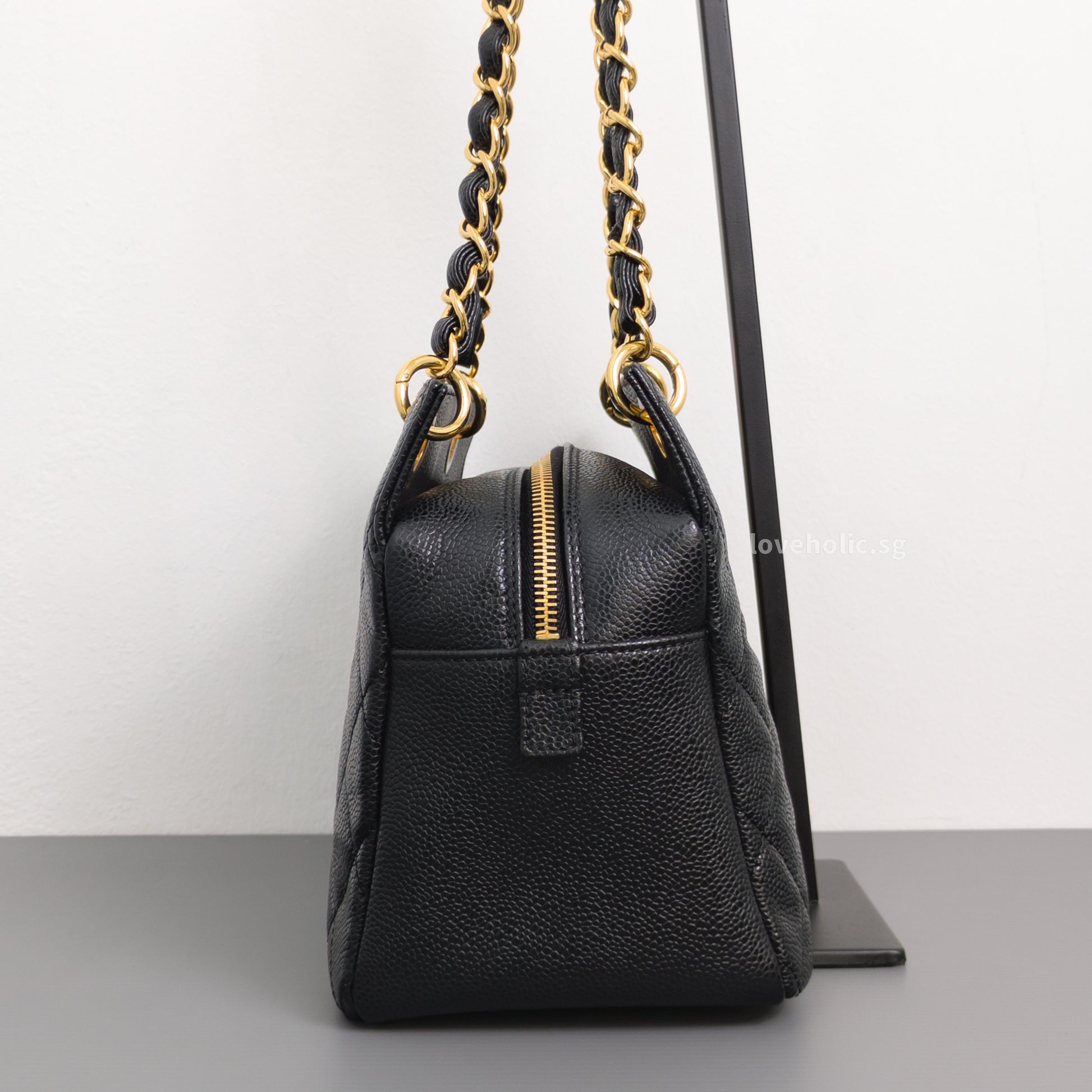 Chanel PTT Petite Timeless Tote Black Caviar Gold Hardware-side