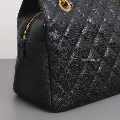 Chanel PTT Petite Timeless Tote Black Caviar Gold Hardware-details
