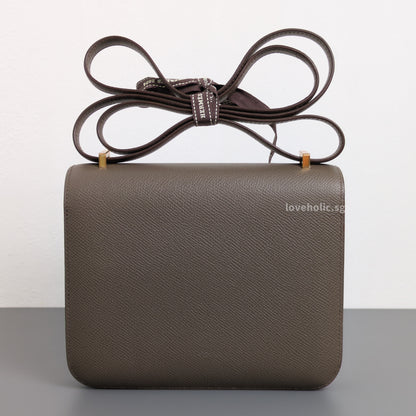 Hermes Constance 18 Mini | Etain Epsom Gold Hardware-back