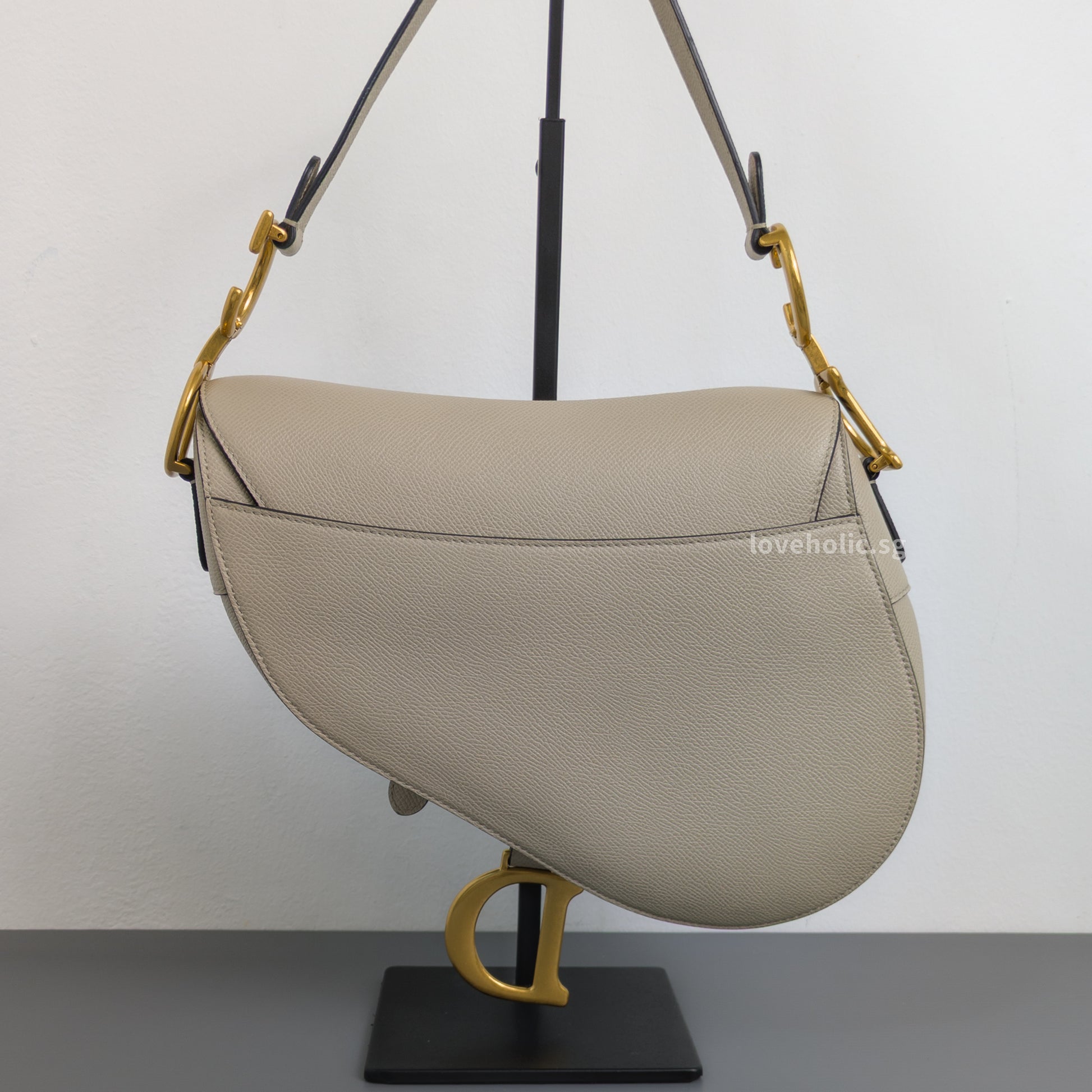 Dior Saddle Beige Grained Calfskin Brushed Gold Hardware-back