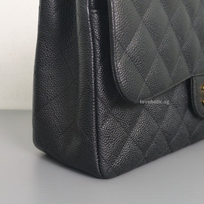 Classic Flap Jumbo | Black Caviar Gold Hardware
