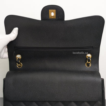 Chanel Classic Flap Jumbo | Black Caviar Gold Hardware-details