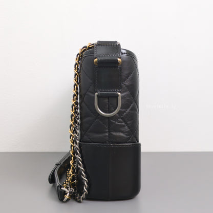 Chanel Gabrielle Hobo Small | Black Calfskin Gold/Silver Hardware-side