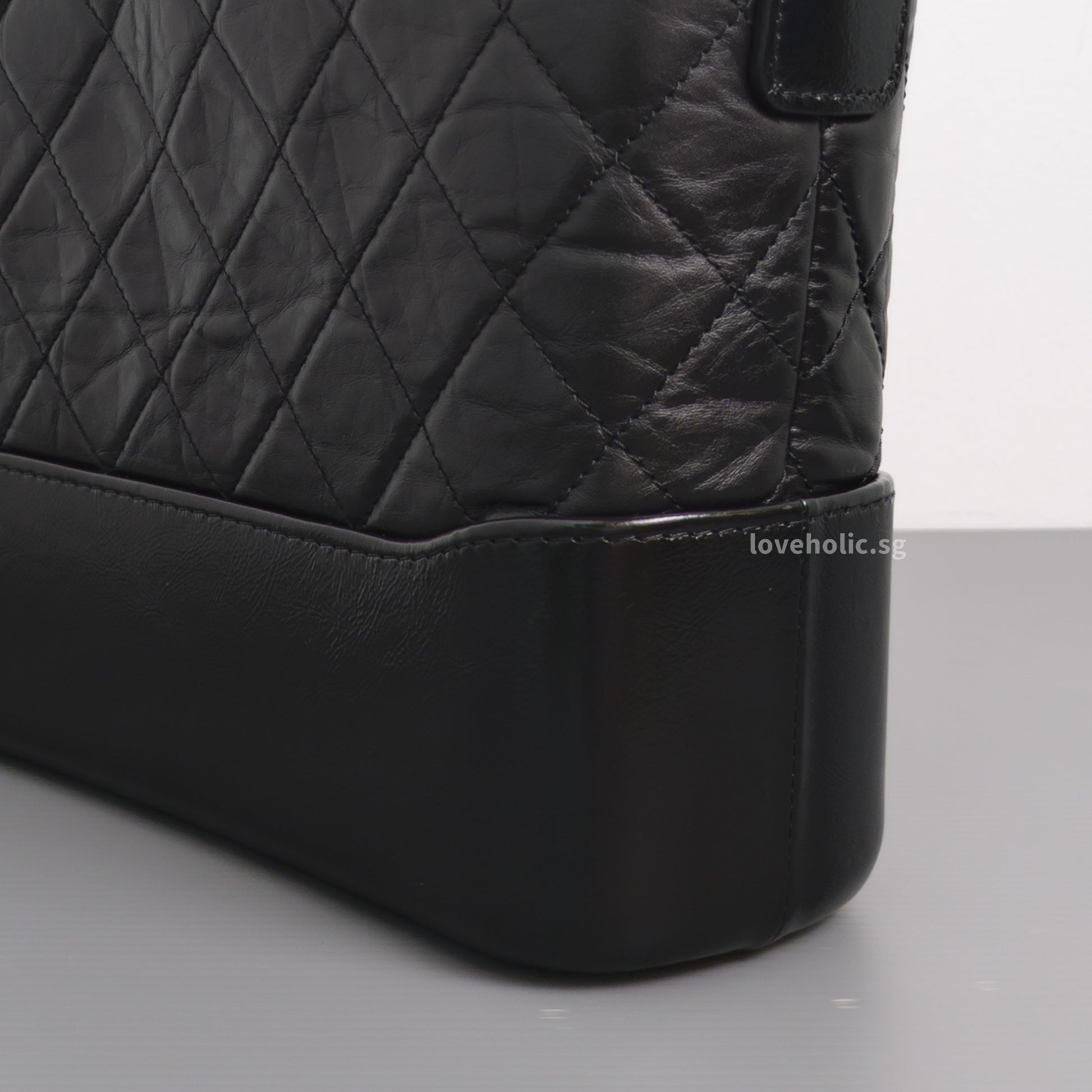 Chanel Gabrielle Hobo Small | Black Calfskin Gold/Silver Hardware-details