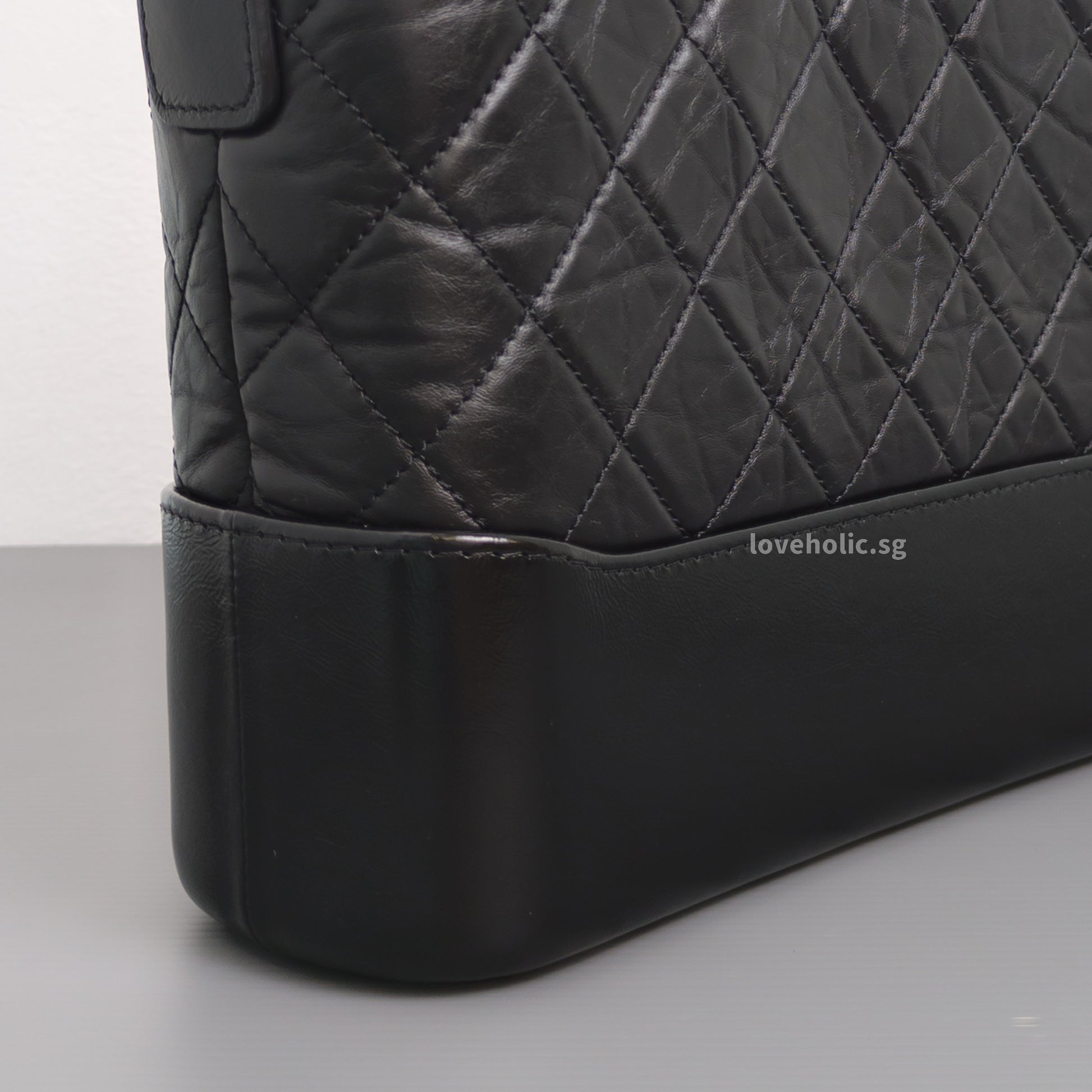 Chanel Gabrielle Hobo Small | Black Calfskin Gold/Silver Hardware-details