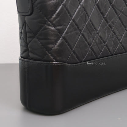 Chanel Gabrielle Hobo Small | Black Calfskin Gold/Silver Hardware-details