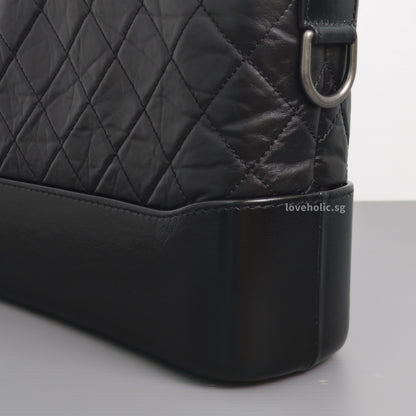 Chanel Gabrielle Hobo Small | Black Calfskin Gold/Silver Hardware-details
