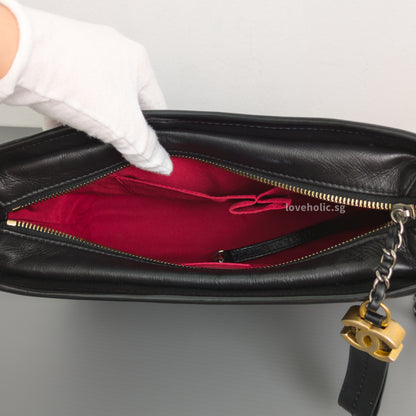 Chanel Gabrielle Hobo Small | Black Calfskin Gold/Silver Hardware-details
