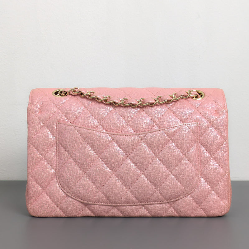 Chanel Classic Flap Small | 19S Iridescent Sakura Pink Caviar Light Gold Hardware-back
