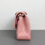 Chanel Classic Flap Small | 19S Iridescent Sakura Pink Caviar Light Gold Hardware-details