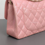 Chanel Classic Flap Small | 19S Iridescent Sakura Pink Caviar Light Gold Hardware-details