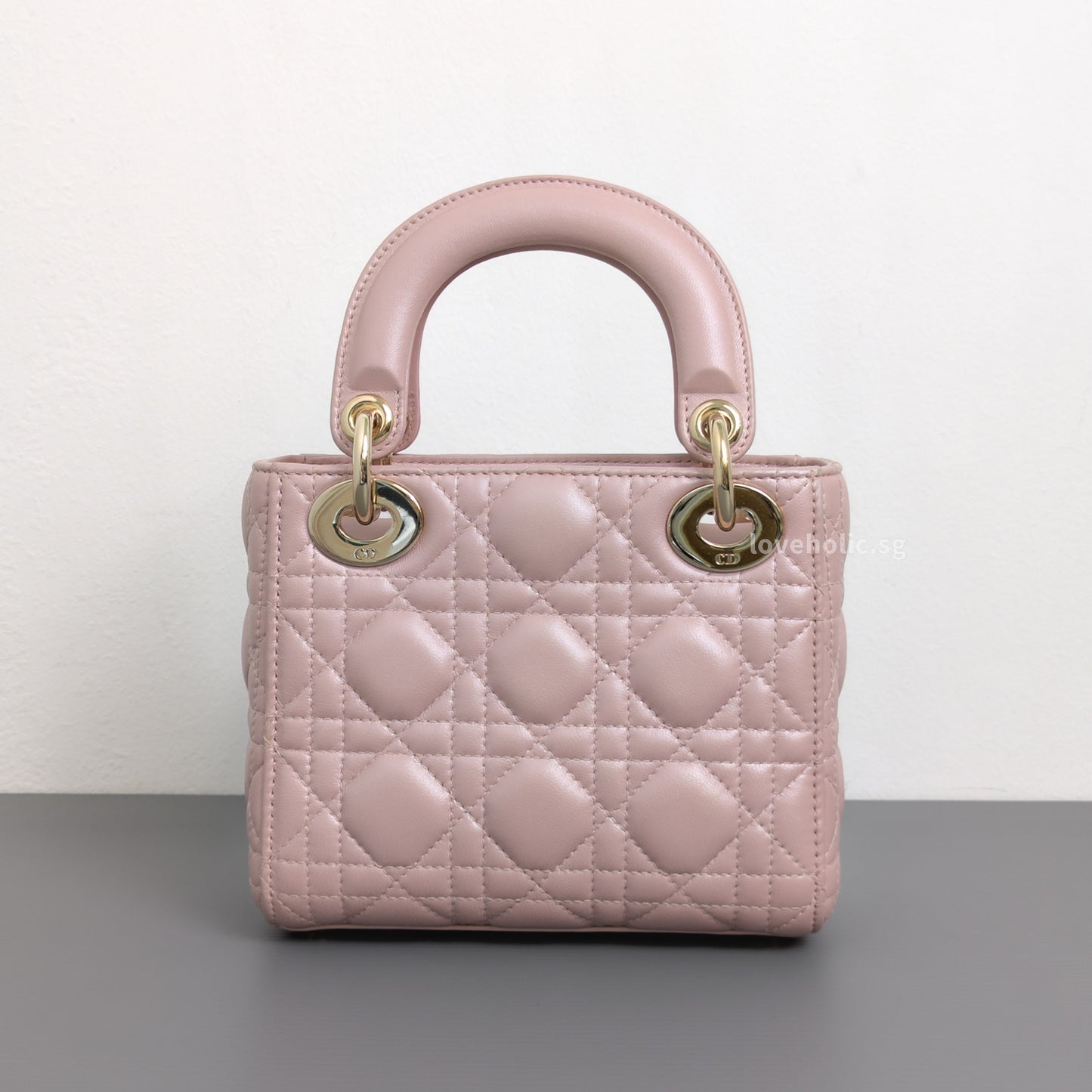 Dior Lady Dior Mini | Pearlescent Lotus Pink Lambskin Light Gold Hardware-back