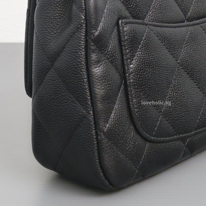 Chanel Flap Bag 23P Mini Heart Crush | Black Caviar Brushed Gold Hardware-details