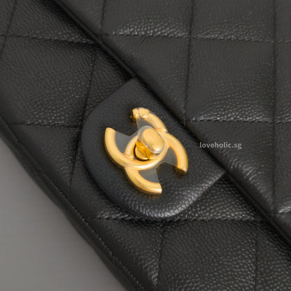 Chanel Flap Bag 23P Mini Heart Crush | Black Caviar Brushed Gold Hardware-details