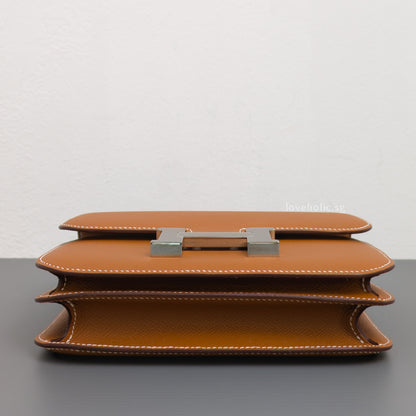 Hermes Constance 18 Mini | Gold Epsom Palladium Hardware-details