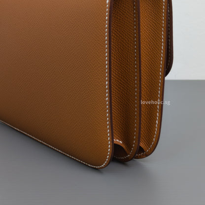Hermes Constance 18 Mini | Gold Epsom Palladium Hardware-details