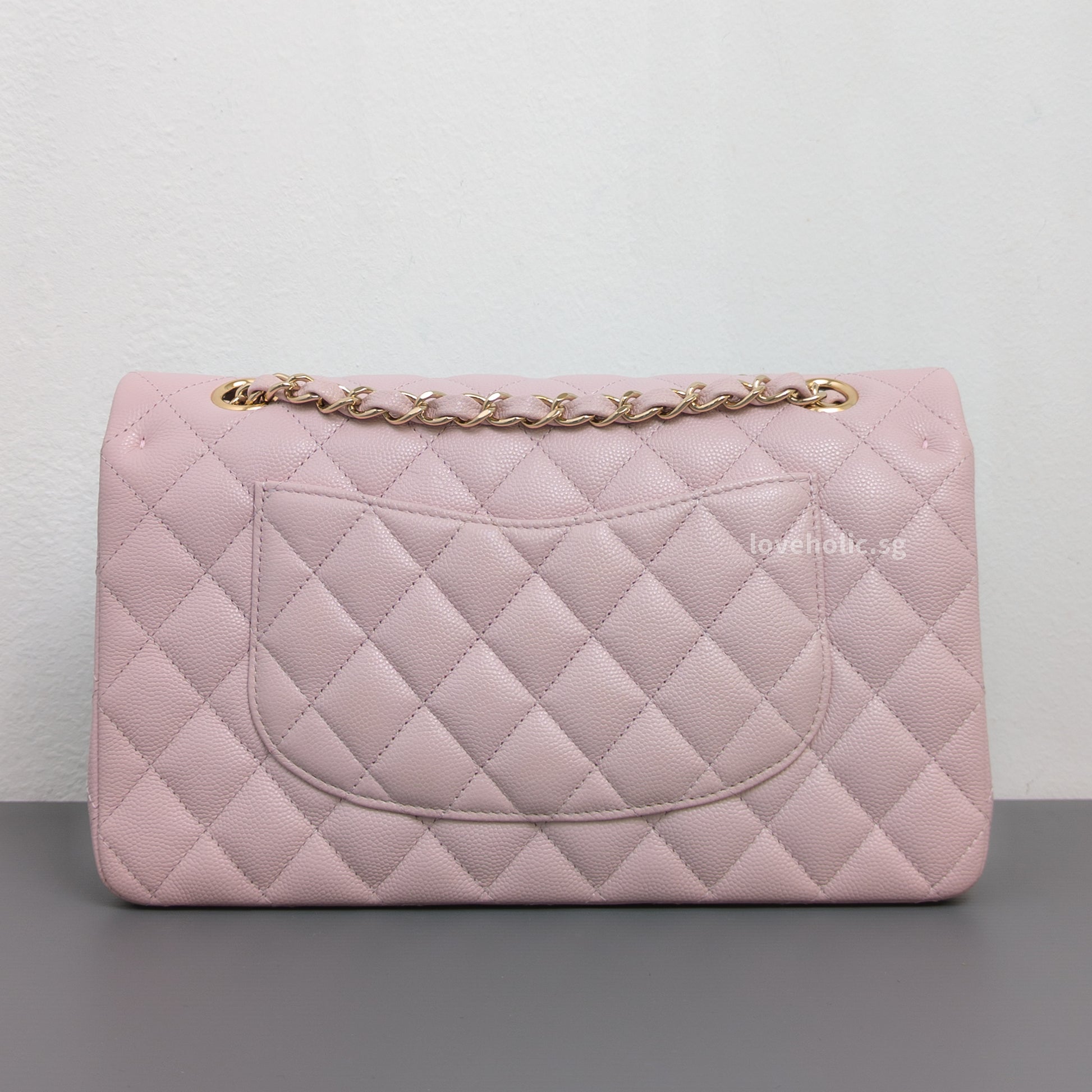 Chanel Classic Flap Medium | 21C Rose Claire Caviar Light Gold Hardware-back