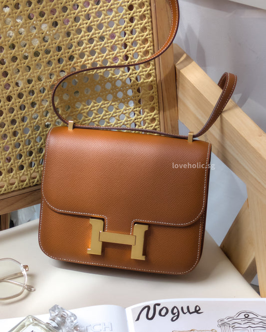 Hermes Constance 18 Mini | Gold Epsom Gold Hardware-front