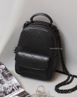 Chanel Backpack Mini | 25C SO BLACK Calfskin Black Hardware-front