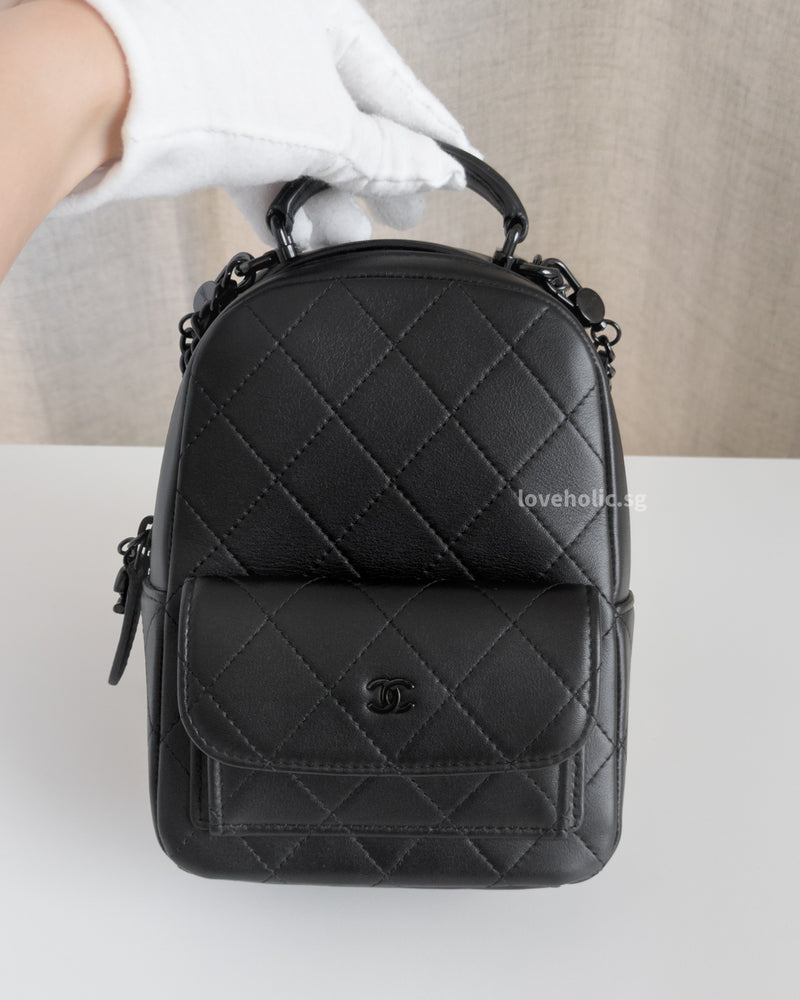 Backpack Mini | 25C SO BLACK Calfskin Black Hardware – loveholic