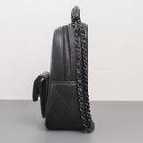 Chanel Backpack Mini | 25C SO BLACK Calfskin Black Hardware-side